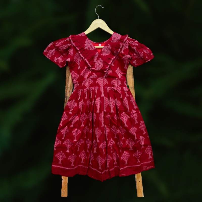 Sambalpuri Handloom Pure Cotton frock for Girls