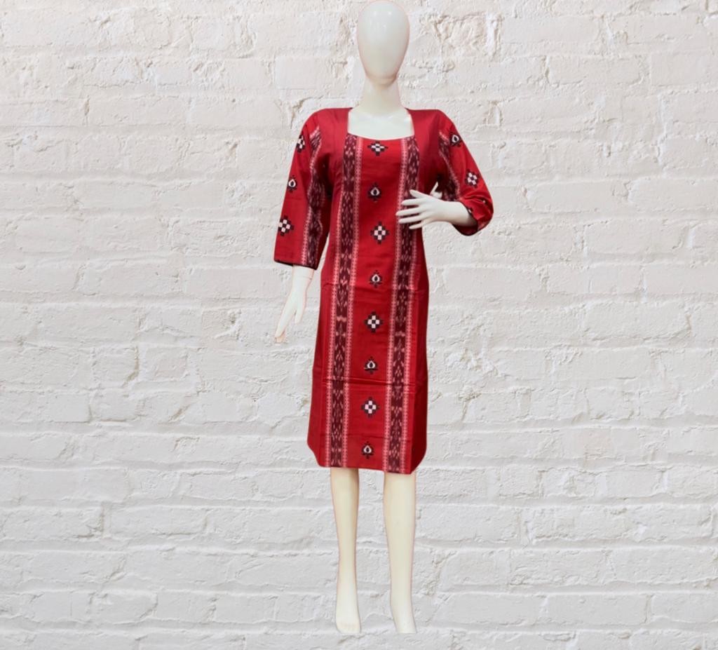 101744 Sambalpuri Handloom Stiching Kurti